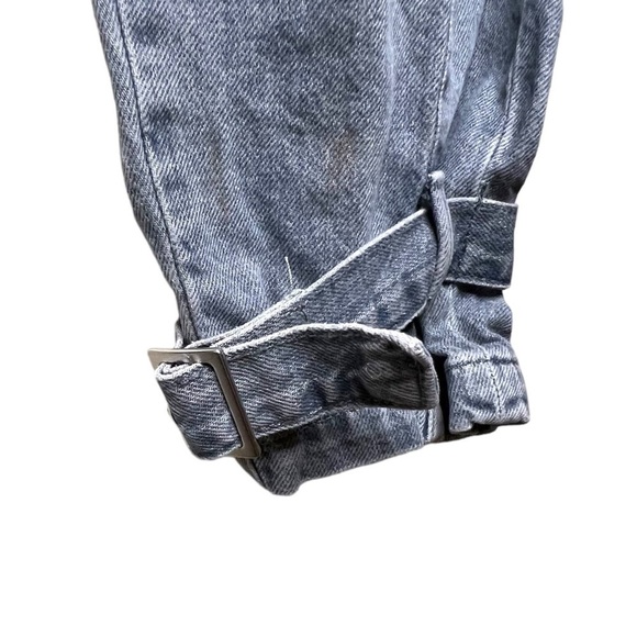 Zara Super High Rise Pleated with Belted Ankle Jeans Retro 80’s Blue Size 2 - Picture 3 of 7